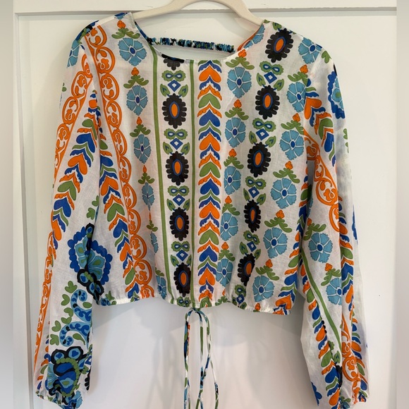 Mango Cropped Blouse- L - Picture 5 of 6